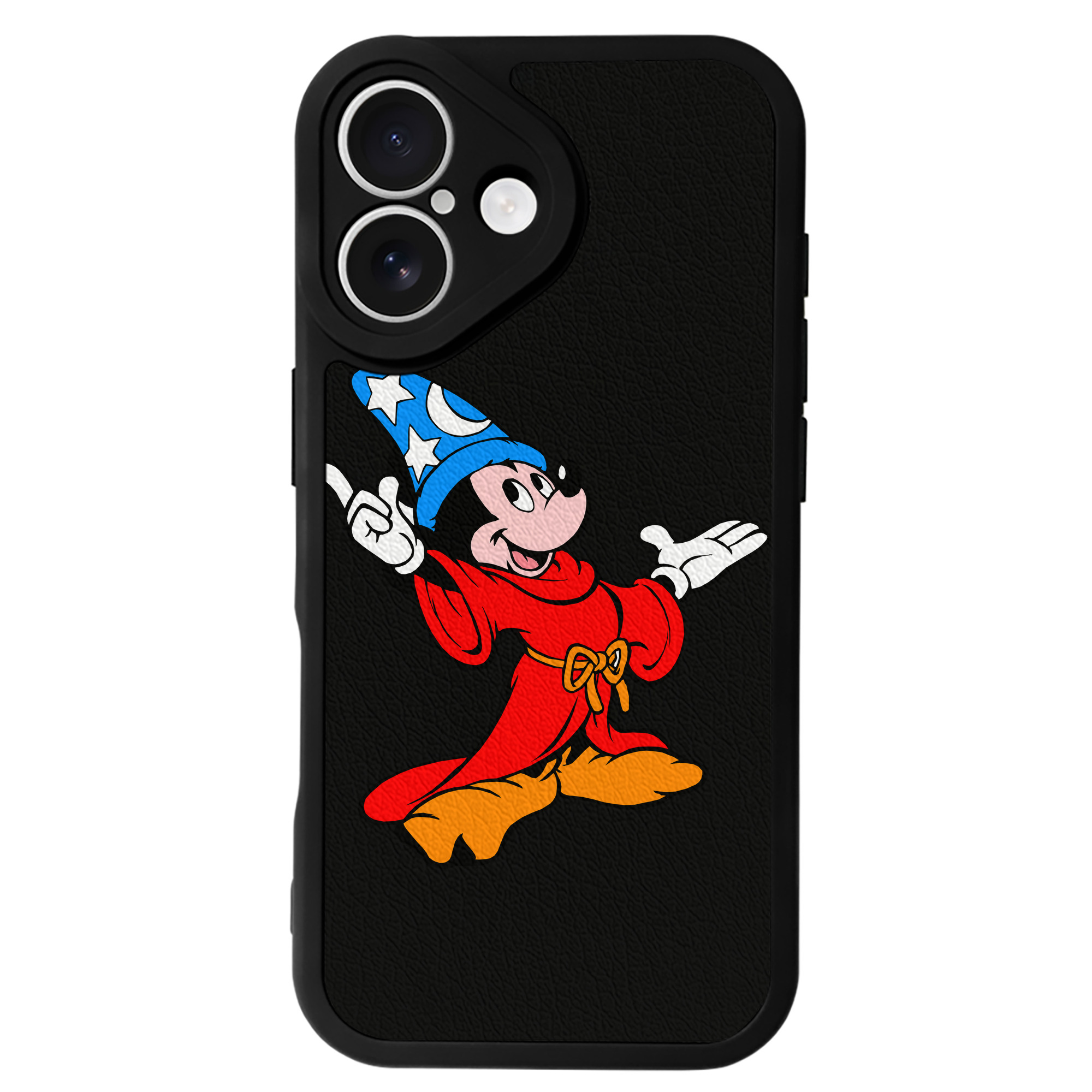 （画像用） ミッキーマウス Mickey Mouse 【iPhone 16シリーズ対応】シリコンスマホケース（レザー調） 材質：シリコン